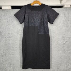Meg For Women‎ By Women Black Textured Colorblock Sheath Dress XS